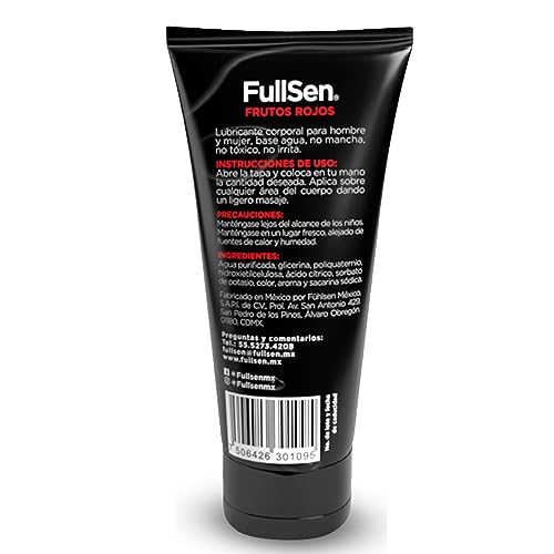 Lubricante FullSen 100g, Aroma y Sabor Frutos Rojos