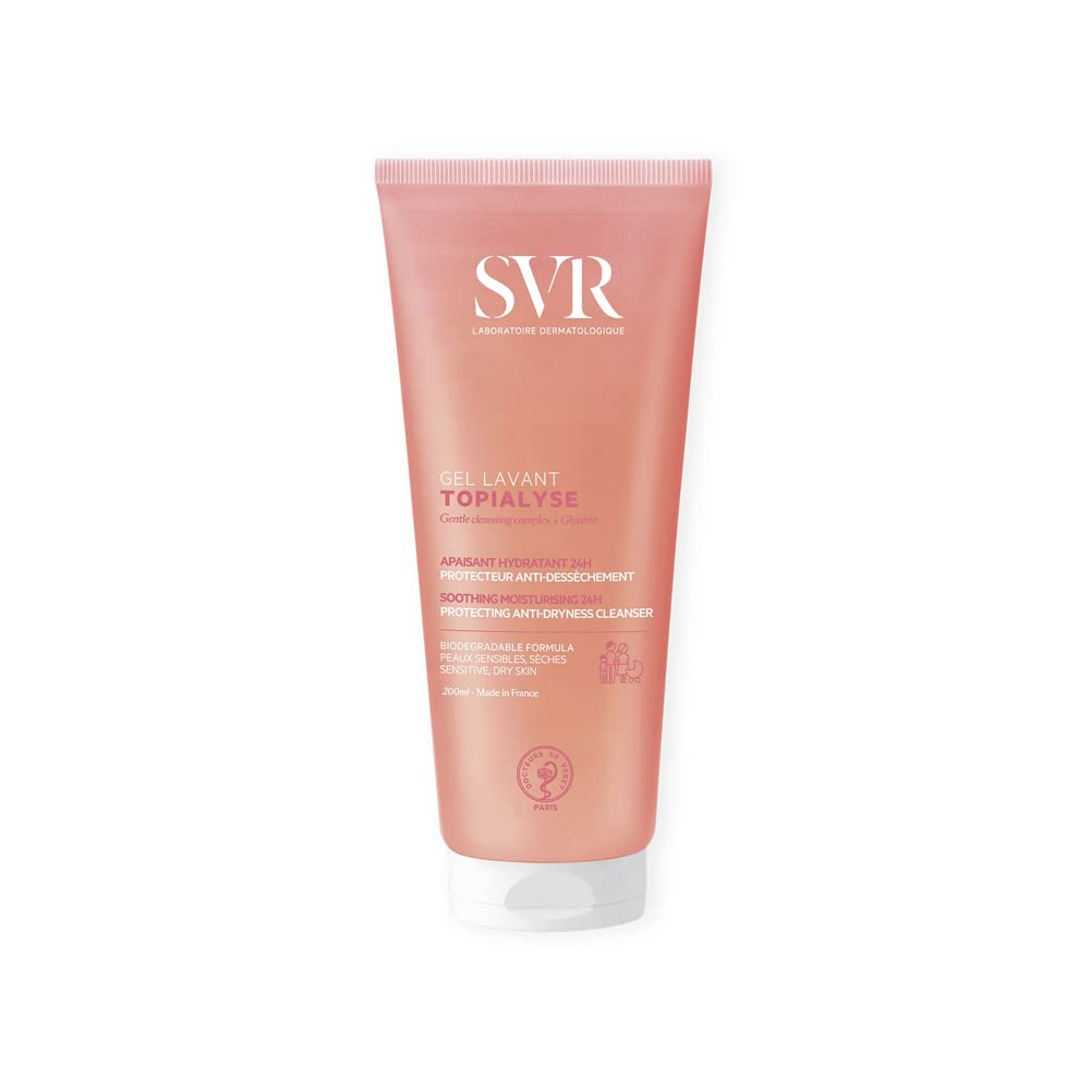 SVR Topialyse Gel Lavant Gel Limpiador Hidratante para Piel Muy Seca y Atópica | Rostro, Cuerpo, Cabello e Higiene Íntima | Hidratación 24 Horas | 200 ml