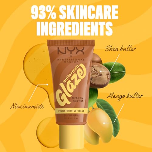 Tinta de Maquillaje Glaze Tint con SPF 30 de Nyx Professional Makeup, Tono Chai Butta (Café Claro)