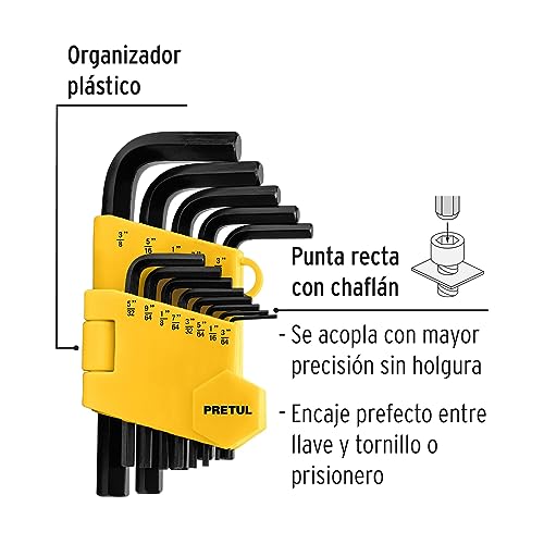 Juego de Llaves Hexagonales Allen Pretul std Plástico Organizador