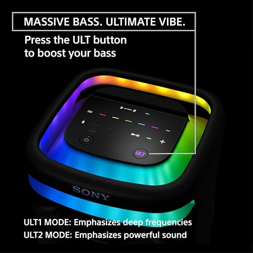 Sony Bocina Bluetooth ULT Tower 10 con Graves intensos y Sonido y Luces 360
