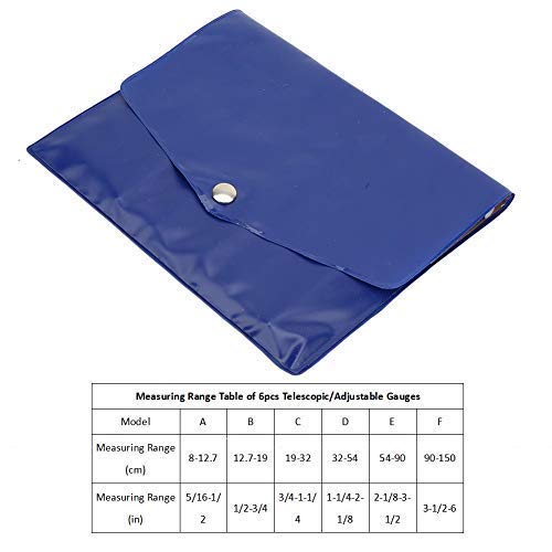 Juego de calibradores telescópicos, calibre de diámetro interior ajustable de 8 mm a 150 mm, 6 piezas de micrómetro telescópico, calibradores de herramientas de medición, calibradores de calibre de