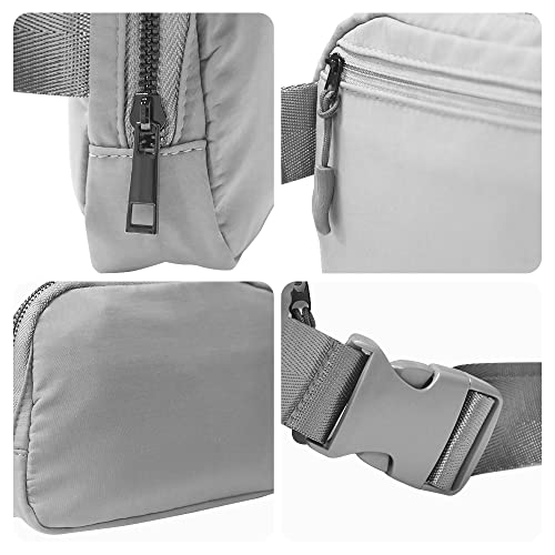 Cangurera Deportiva, Riñoneras Deportiva con Tela Impermeable de Amplia Capacidad, Bolsas de Crossbody Cinturón de Viaje de Seguridad para Pasaporte, Efectivo y Tarjetas,Cinturón Ajustable (Gris)