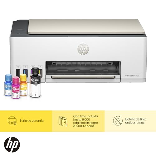 HP Impresora Multifuncional Smart Tank 523, Tinta Continua, Todo-en-Uno, Color, USB, DÚPLEX (Doble Cara) Manual, Impresión, Copiado, Escaneo, Garantía 1 año (4A8S2A)
