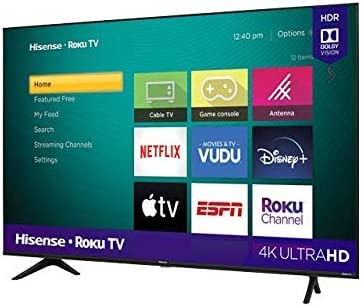 Hisense Television de 65 Pulgadas Serie R Class 4K Ultra HD 2160P, Pantalla LED Smart Roku TV con HDR Modo de Juego Funciona con Asistente Google y Alexa (Reacondicionado)
