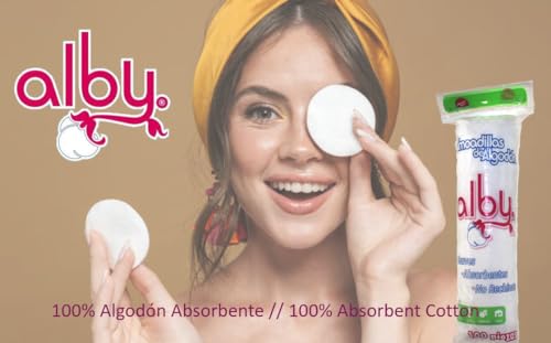 Pack de 6 Aceites Corporales Alby con Almohadilla Facial y Pads Desmaquillantes - Elimina Estrías, Estimula el Crecimiento de Pestañas, Hidrata y Suaviza la Piel - Limpieza Facial y Cuidado Personal - Almohadillas de Algodón.