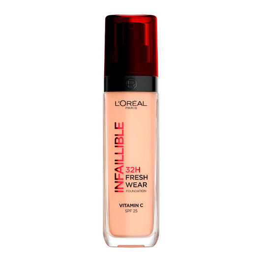L´Oréal Paris, Base de maquillaje liquída de larga duración, Infallible 32h Freswear, Tono 110 Rose Vanilla, 30ml