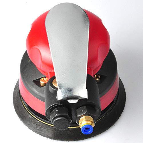 High Eagle Disco de lijadora orbital húmedo neumático de 5 pulgadas, portátil, práctico kit de pulidora de palma de aire con tubo de agua de junta de entrada