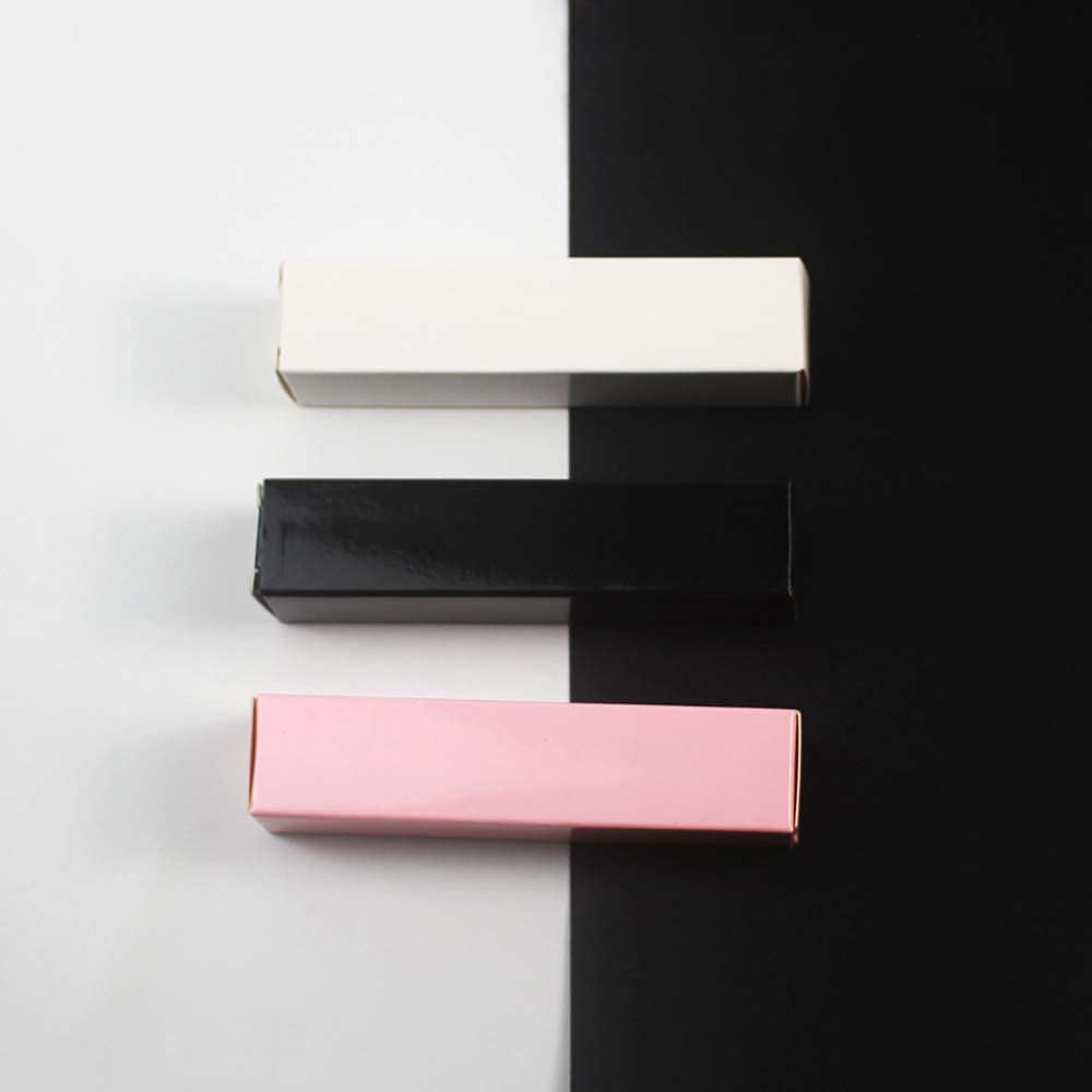50 paquetes de 23x23x103mm papel lápiz labial caja de lápiz labial lápiz labial tubo caja embalaje cosmético regalo embalaje (rosa)