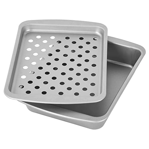 G & S Metal Products Company OvenStuff Juego de tostador antiadherente para horno, asar y asar, 6.5 x 1.8 x 8.5 pulgadas, gris