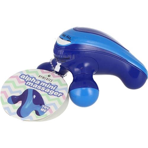 HoMedics Alpha Mini masajeador de mano, masajeador eléctrico vibrante con agarre cómodo, baterías incluidas, varios colores