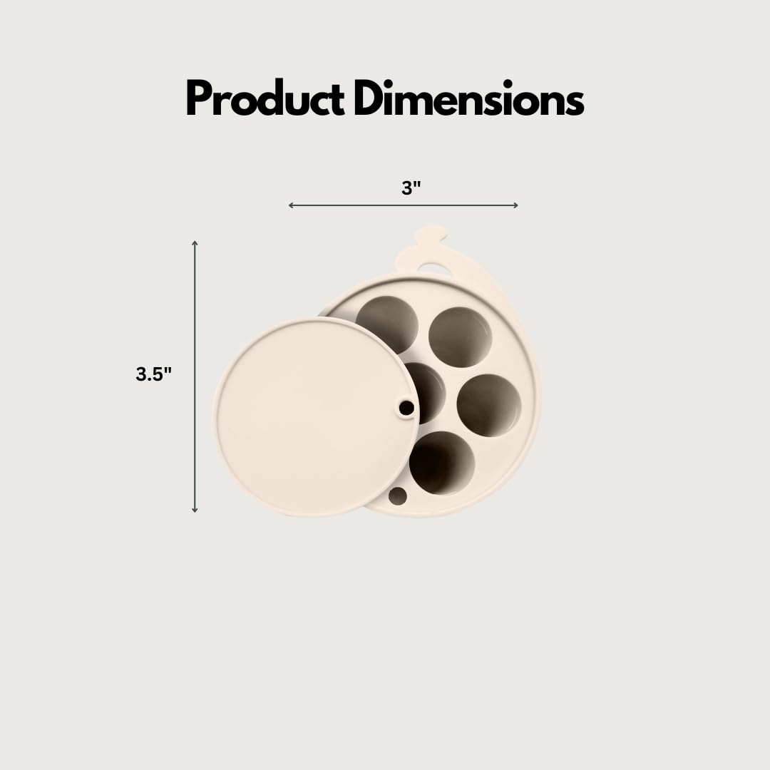 Avee & Co - Mini bandeja para congelador, moldes para paletas de leche materna para alivio de enfriamiento, alimentador de silicona sin BPA para alimentación segura del bebé, 4 meses + (beige)
