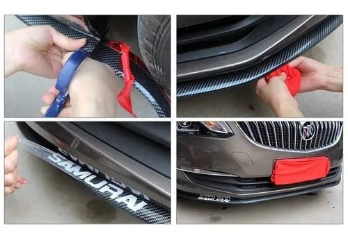 Lip Samurai Universal Facia Faldon Flexible Estribo Spoiler (Negro Filo Blanco)