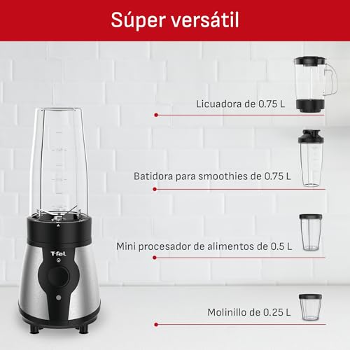 Mini Procesador de Alimentos T-fal Negro con Funciones Múltiples de 750 ml