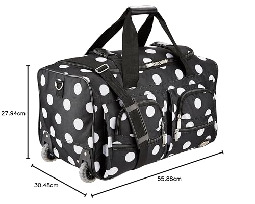 Bolsa de Lona con Ruedas Rockland Negro Blackdot