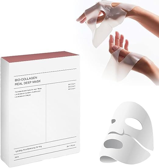 Mascarilla de Colágeno Bio - Minimiza Poros y Mejora Elasticidad - Pack de 4/8/12 Unidades - Reafirmación Facial - Mujeres y Adolescentes