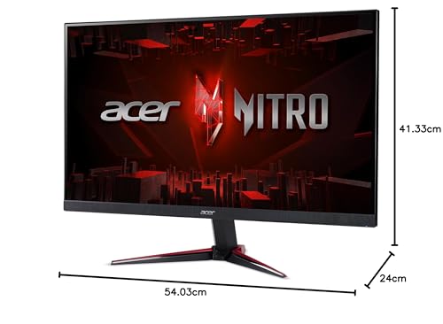 Acer Nitro Monitor IPS para juegos Full HD de 23.8 pulgadas 1920 x 1080 PC | AMD FreeSync Premium | Actualización de 180 Hz | Hasta 0.5 ms | Soporte HDR10 | 99% sRGB | 1 puerto de pantalla 1.2 y 2 x