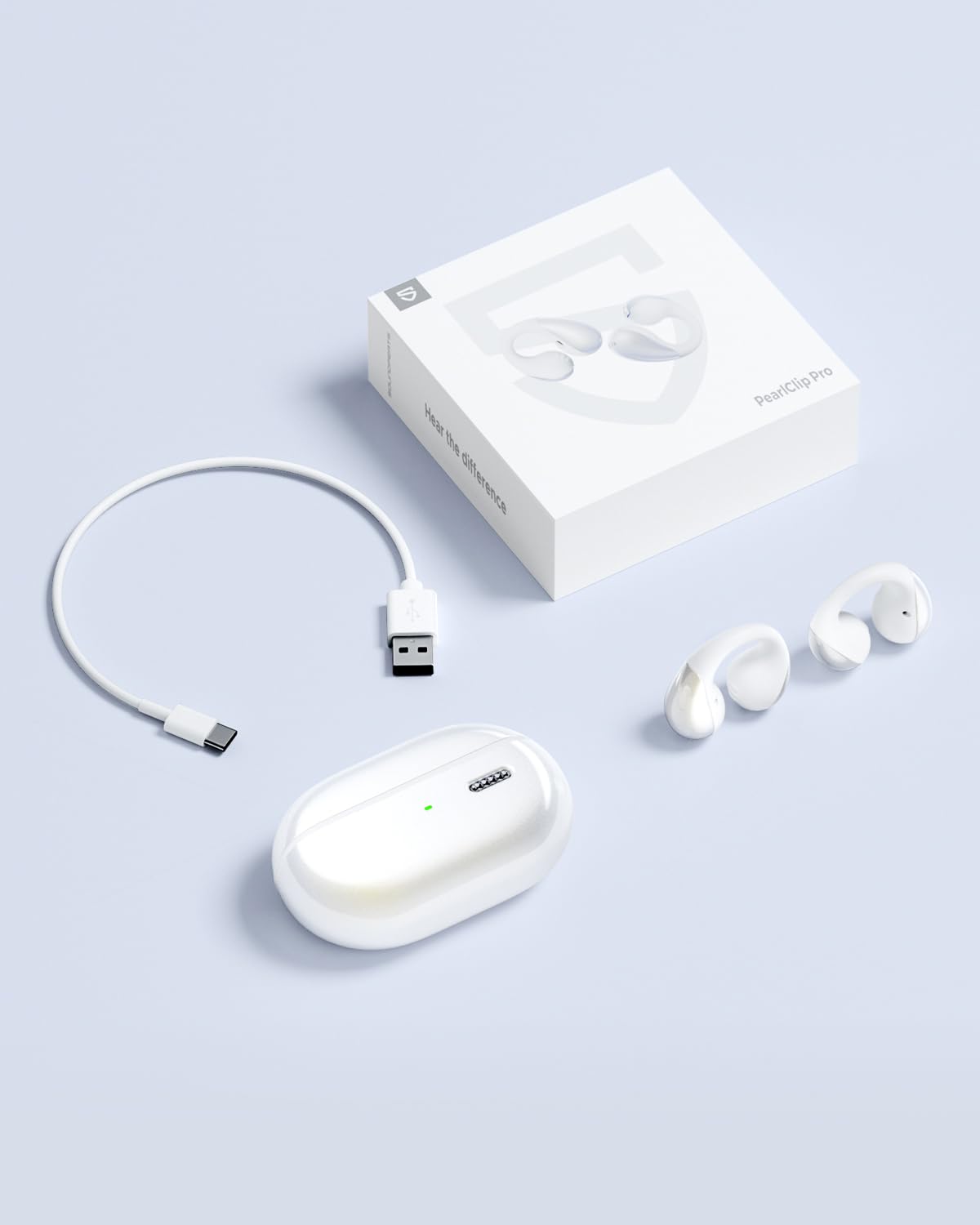 Audífonos Inalámbricos SoundPEATS PearlClip Pro Blanco Open-Ear