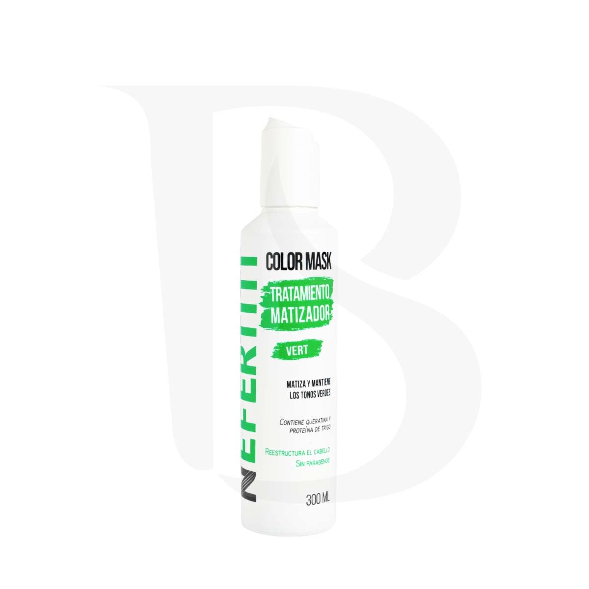 Tratamiento para el Cabello Nefertiti Vert Verde con Keratina y Proteína de Trigo Sin Parabenos