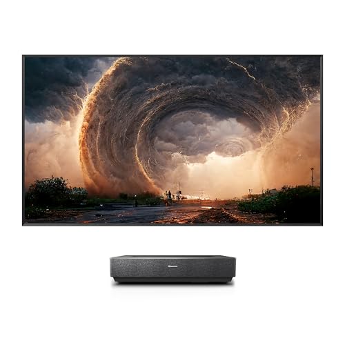 Hisense Laser 4K 100L5H Google TV. Proyector Smart de Tiro ultracorto + Pantalla de 100'' con tecnología ALR