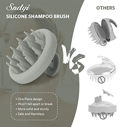 Sndyi Cepillo Champú Masajeador del Cuero Cabelludo de Silicona, Cepillo Exfoliante del Cuero Cabelludo para la Eliminación de la Caspa, Cepillo para el Crecimiento del Cabello (Verde Oliva)