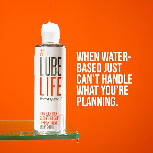 Lube Life Lubricante Anal a Base de Silicona - Espeso y Resistente al Agua, 8 oz, para Hombres, Mujeres y Parejas - Libre de Parabenos, Glicerina y Aceite