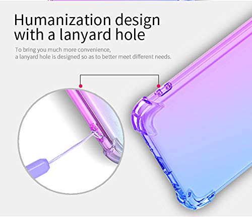 DABUNA Funda para Moto G10 y G30 y G10 Power y G20 Case Uso Rudo,Transparente Colores Degradados Protectora de Cámara Anticaída Carcasa Bumper(Púrpura Azul)