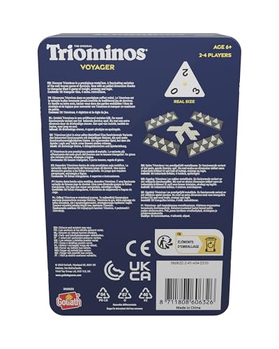 Goliath Triominos The Original Travel Tour Edition (Tin) Tile-Based Board Game - Juego de Tablero (Juego de táctica, 20 min, Niño/niña, 6 Año(s), Holandés, Multicolor)