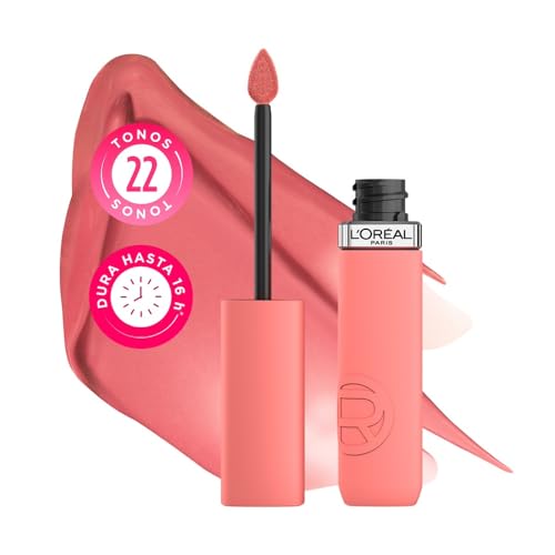 L'Oréal Paris, Infallible Matte Resistance Nudes, Labial Líquido Mate Larga Duración 16hr, Color Intenso con Ácido Hialurónico, Tono First Kiss 600, 5ml