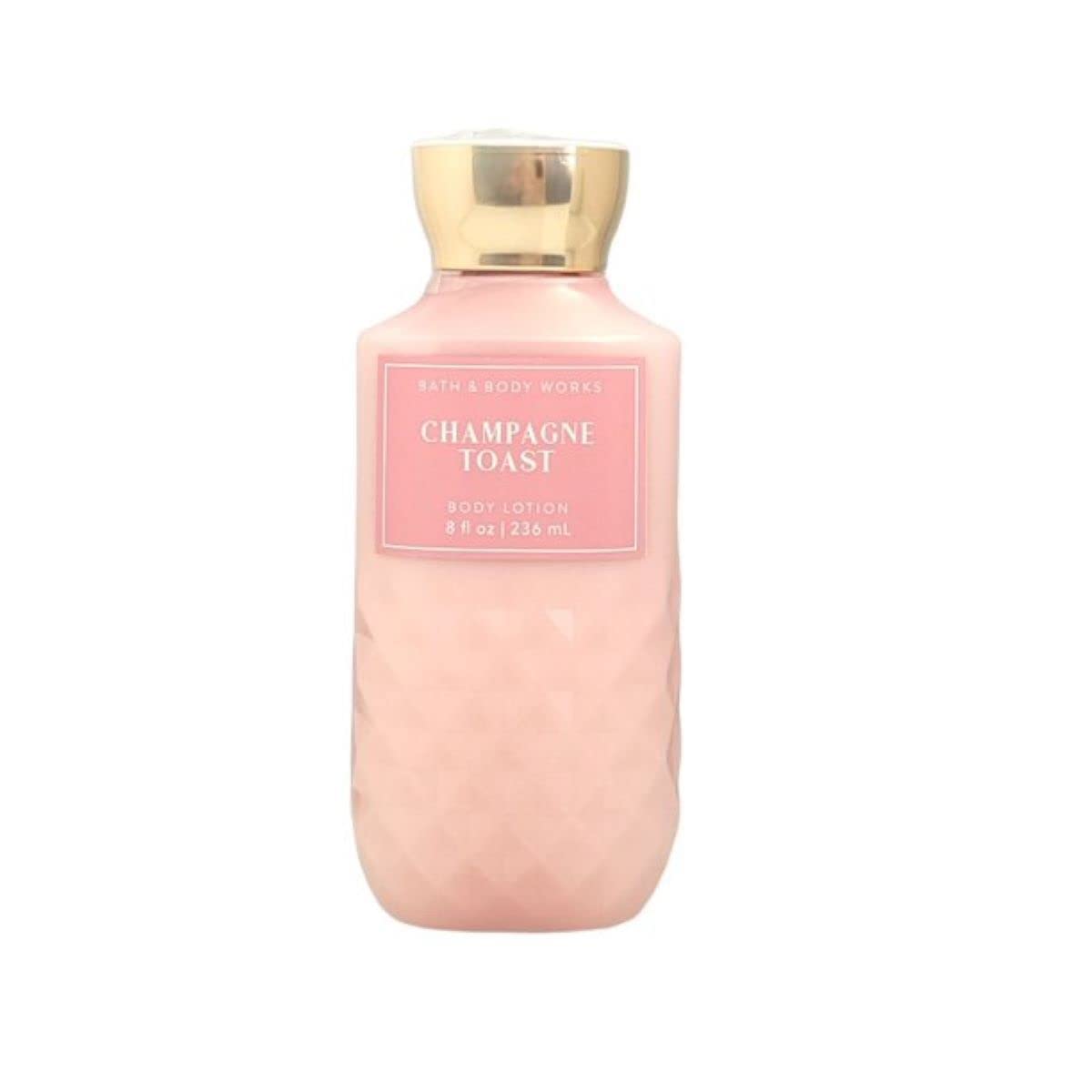 Bath & Body Works Champagne Toast Lotion 8 Ounce Full Size Pink Diamond Plate Look Bottle#