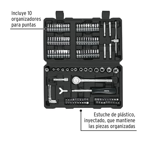 Juego de Herramientas Pretul Plata 130 Piezas para Mecánico