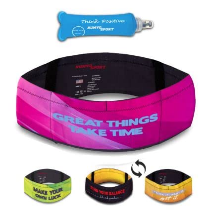RUMVO SPORT - Cangurera Deportiva – Cinturon para Correr con Botella De Agua Unisex Reversible mariconera riñonera de Hidratacion Ropa Deportiva Mujerr bolsa para Correr Maraton Montaña…