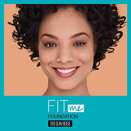 Maybelline Super Natural Polvo Compacto Matte, 310 Sun Beige, 12 gr + Base de Maquillaje Fit Me Matte, 310 Sun Beige