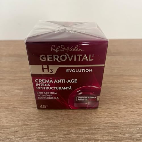 GEROVITAL H3 EVOLUTION, Anti-Aging Cream Intensive Restructuring With Superoxide Dismutase (The Anti-Aging Super Enzyme) 45+ (1.69 FL.OZ) by GEROVITAL H3 EVOLUTION
