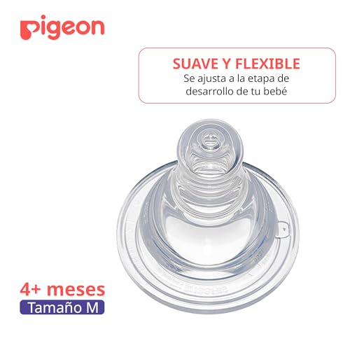 Tetina Boca Standard de Silicona Suave Pigeon Tamaño M Anticólicos para Bebé Recien Nacido
