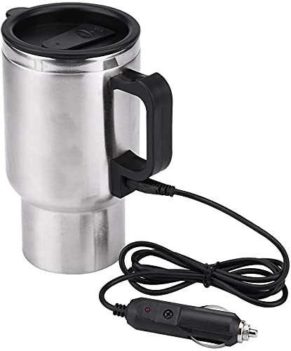 Calentador de Taza para Coche, 450ml Acero Inoxidable Con Cable Encendedor 12V, Taza Aislante Térmica Con Termostato para Casa y Viajes al Aire Libre