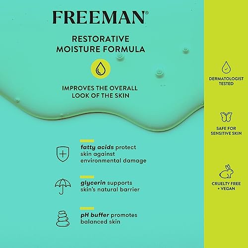 Freeman Hidratante restaurador + protector facial hidratante para la piel, suero facial ligero, infundido con aloe vera y ceramidas, calma y alivia