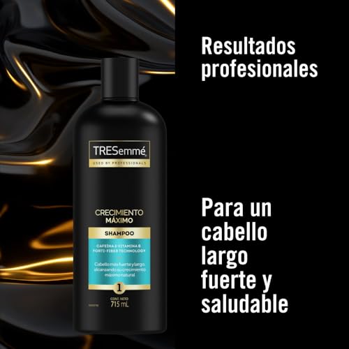 Tresemmé Shampoo sin parabenos y sin colorantes Crecimiento Máximo con cafeína y vitamina B 715 ml + TRESemme Acondicionador sin parabenos Crecimiento Máximo con cafeína y vitamina B 715 ml
