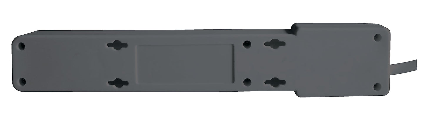Koblenz Supresor de Picos Trifásico Multicontacto de 5 Contactos y 2 Entradas USB, 1000 Joules de Protección, para Hogar y Oficina, Switch on/Off Integrado, Cable de 45 cm, Color Gris (SS-1000 USB)