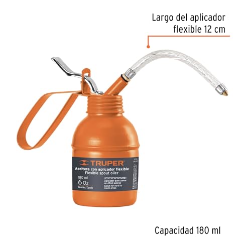 Aceitera Truper ACEF-180 Amarillo con Aplicador Flexible 180 ml