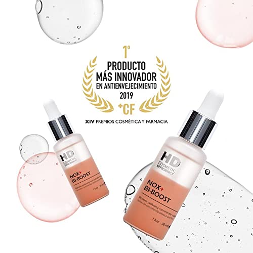 HD Cosmetic Efficiency NOX+ BI-BOOST 30 mL, concentrado bifásica perfeccionador enriquecido con antioxidantes de alta potencia.