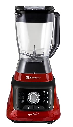 Koblenz Licuadora Profesional LKM-9608 PRO, 1400 Watts, Velocidad Ajustable, 6 programas y Función de Pulso, Ultra Silenciosa, Vaso Plástico de 2 L, Vaso Portátil de 900ml, Más Accesorios, Color Rojo