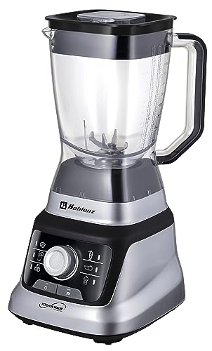 Koblenz Licuadora Profesional LKM-9610, Tecnología Reversible, 1400W, 2L Vaso Tritán +2 Vasos Personales 900ml, Perilla de Velocidad Ajustable, 6 Programas Automáticos, Sistema Metálico, Plateado