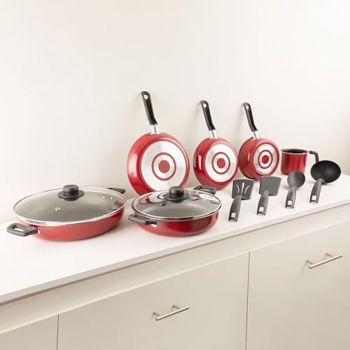 Batería de Cocina Ekco Rojo Classic con Antiadherente 12 Piezas de Aluminio