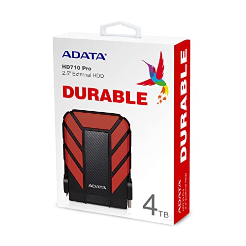 Disco Duro Externo ADATA Rojo Resistente a Golpes y Agua 2 TB Grado Militar