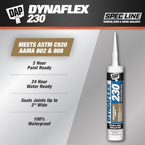 DAP Dynaflex 230 Pro Sellador elastomérico, blanco WT099, 10 oz (7079807102)