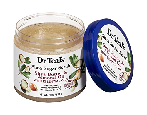 Dr Teal's Scrub Exfoliante para la Piel con Manteca de Karité y Azúcar, 19 Onzas