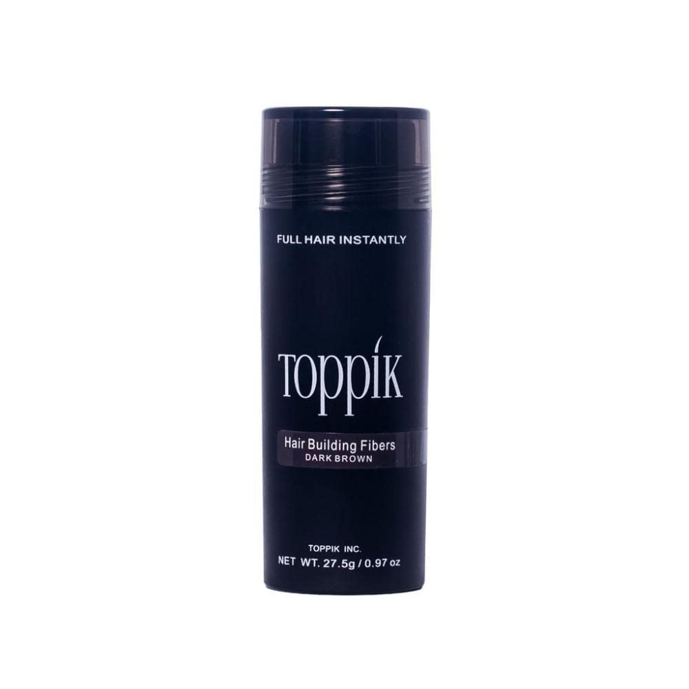 TOPPIK - Fibras para construcción de cabello, fibras capilares densificantes, castaño medio, 10 g