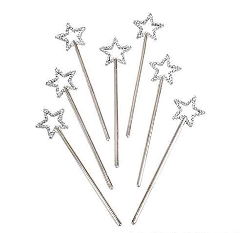 Varitas de Estrellas Rhode Island Novelty Plateadas con Lentejuelas Paquete de 12