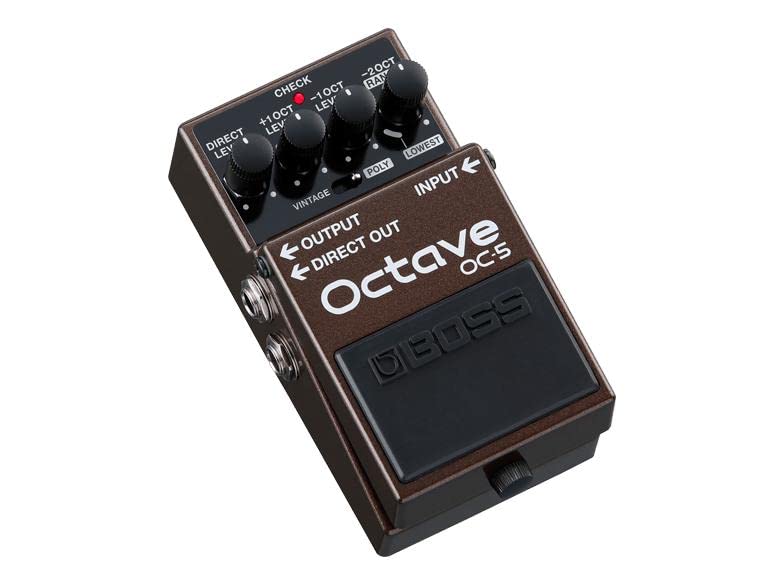 BOSS Oc-5 - Pedal de efecto octava para guitarra y bajo con modos vintage y poli